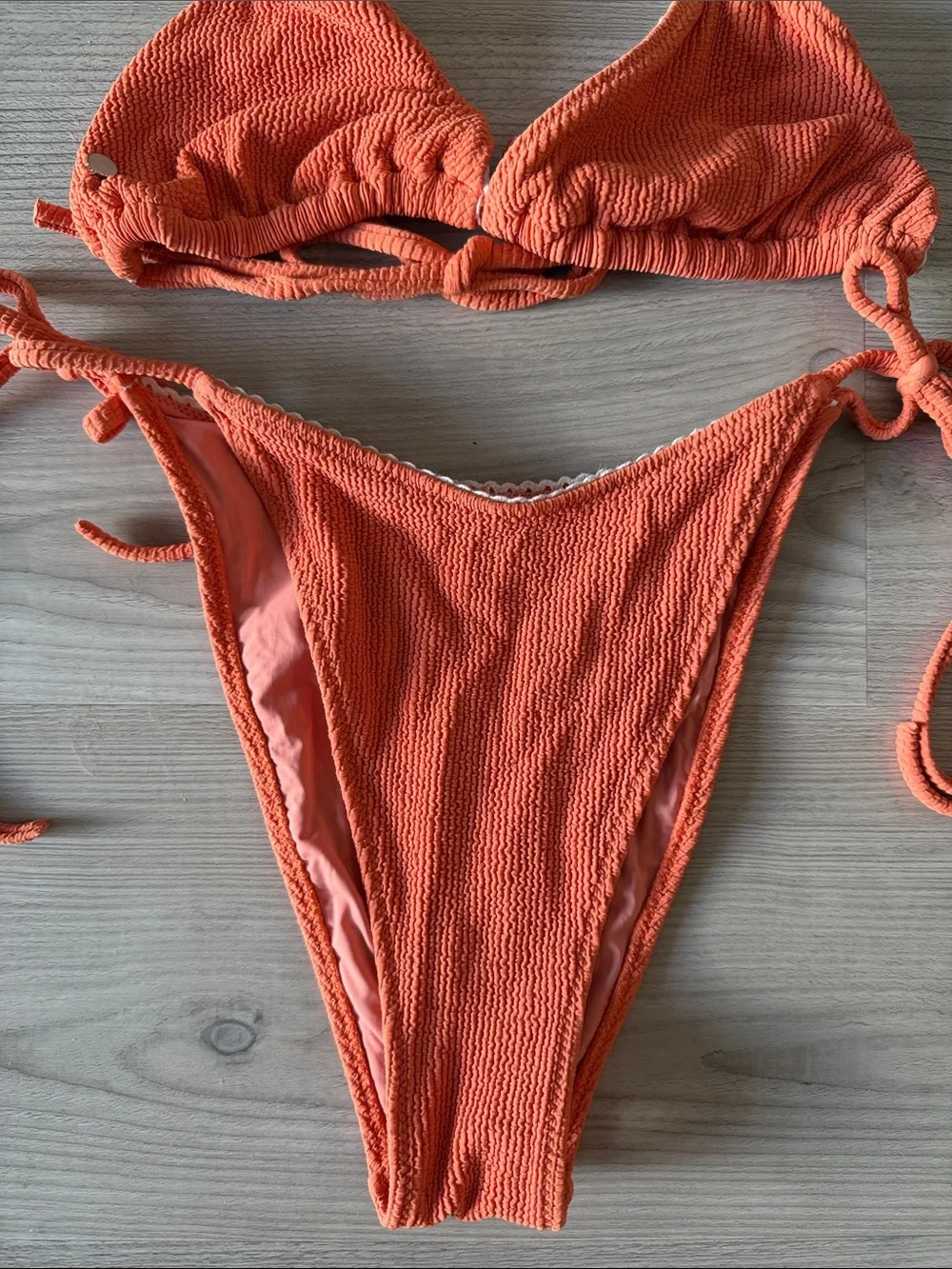 Rhythm Crochet Detail Textured Bikini